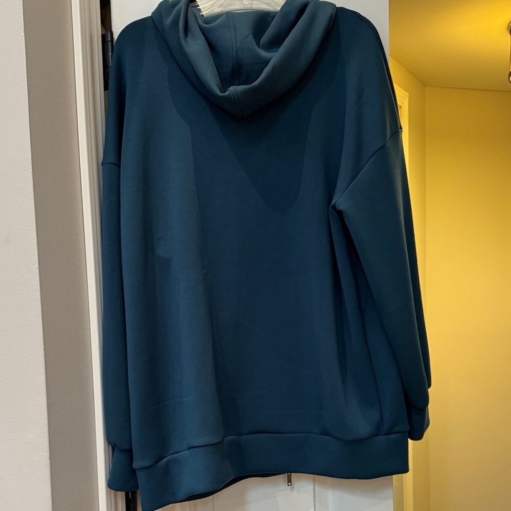 NWT SPANX Air Essentials Brushed Teal Hoodie - Picture 5 of 5